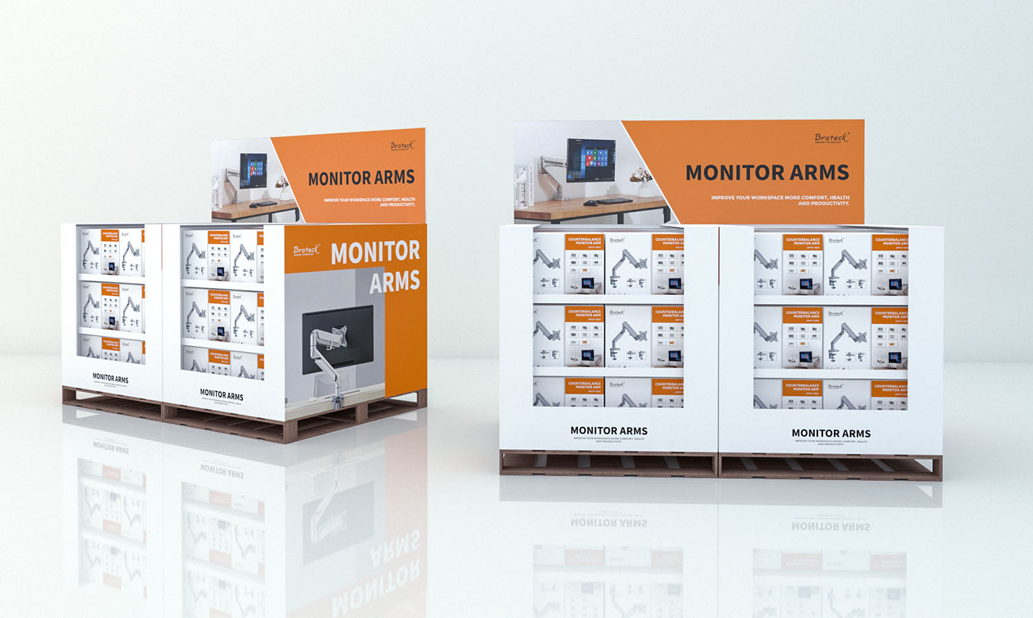 Brateck Monitor Arm Floor Standing Display Unit